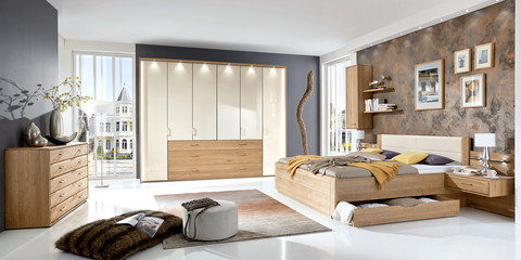 Schlafzimmer modern Schlafzimmer klassisch Lido Eiche Glas Magnolie